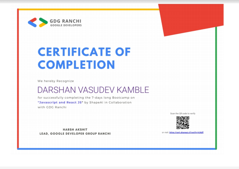 Google developers club- Scatch from React